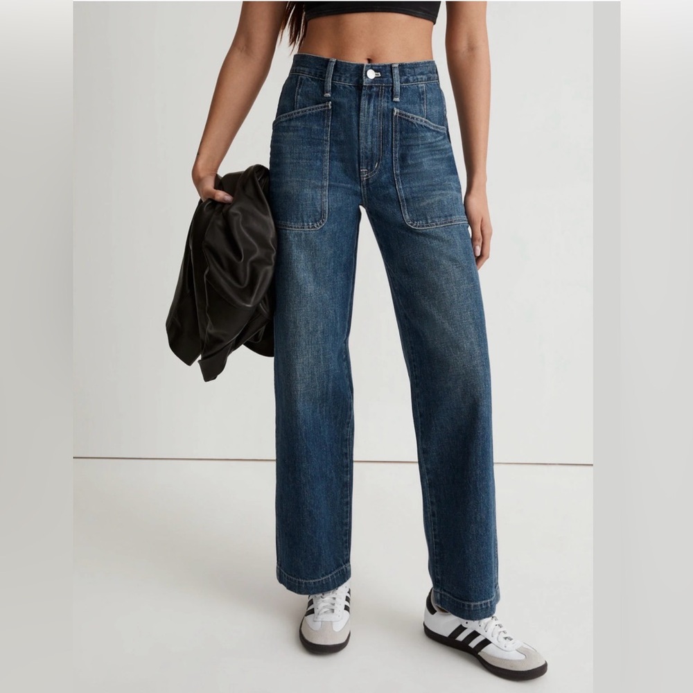Madewell Perfect Vintage Wide-Leg Selvedge Jean Graythorn Wash: Pocket Edition - Picture 4 of 13